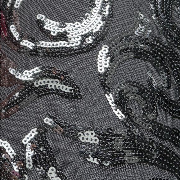 Elegant Black and Pink Sequin Prom Dress - Picture 4 of 5